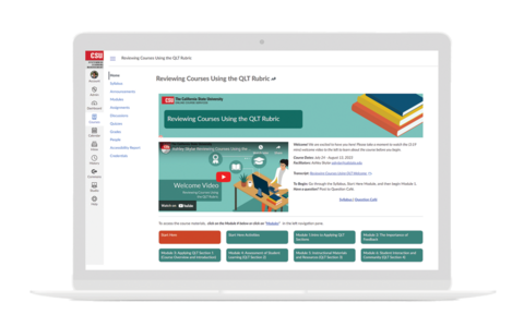 QLT Reviewing Courses Canvas Homepage