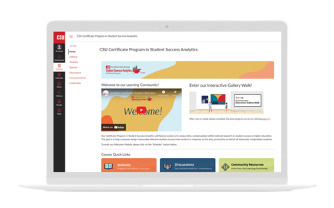Student Analytics Program Course Homepage